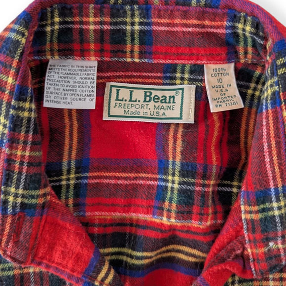 90's LL Bean Plaid Flannel Button-down Shirt ~ Women's Medium - Picture 4 of 8